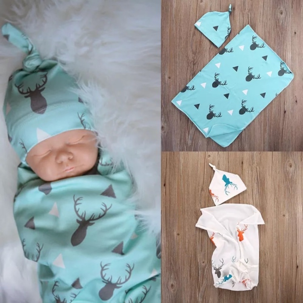 Baby Boy blanket and hat set